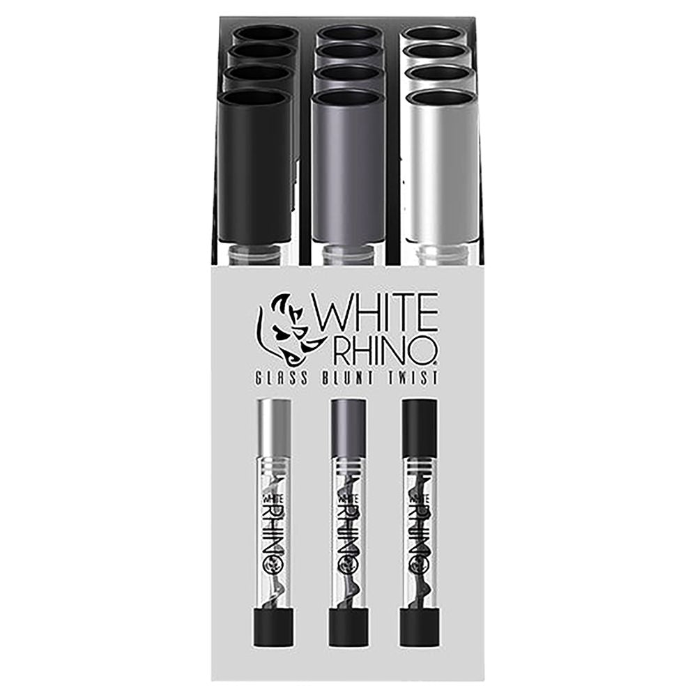 White Rhino Glass Blunt - 3.75" / Assorted Colors 12ct