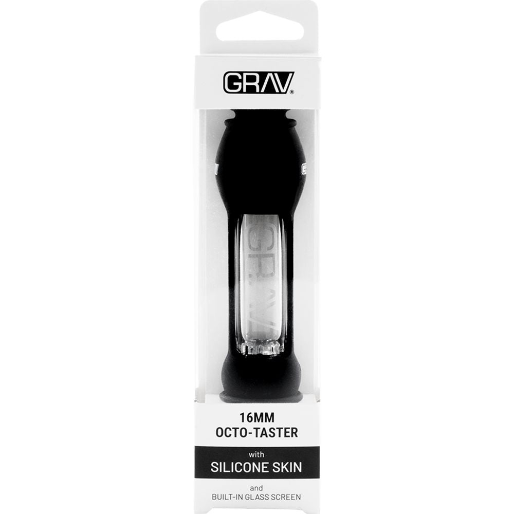 15CT DISPLAY - GRAV Silicone & Glass Octo-Taster Pipe - 4" / 16mm