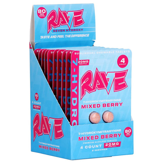 Rave 7-Hydroxymitragynine Tablets - 80mg / 4pc / Mixed Berry