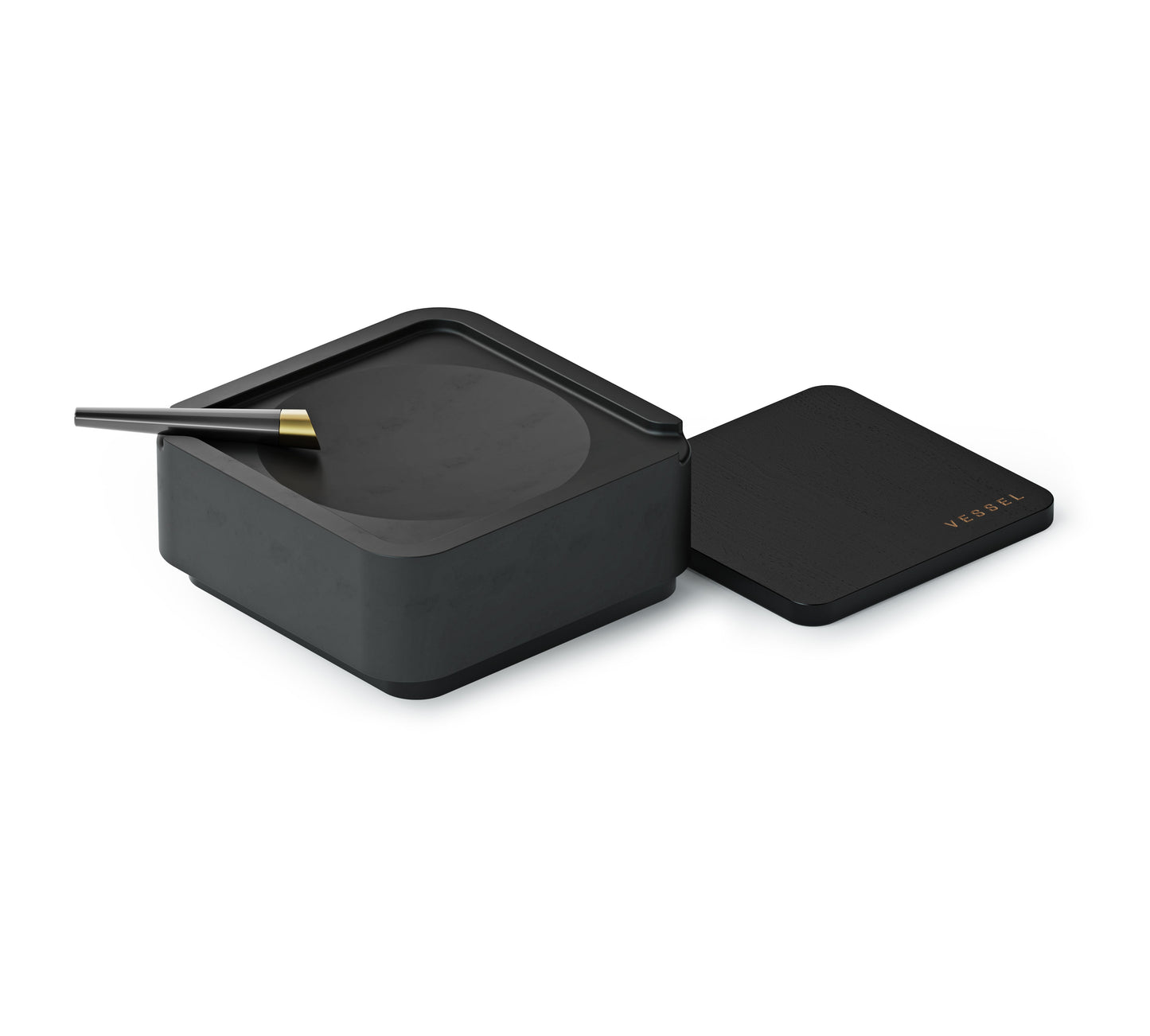 Vessel Ash [Black] Ultimate Ashtray and Storage